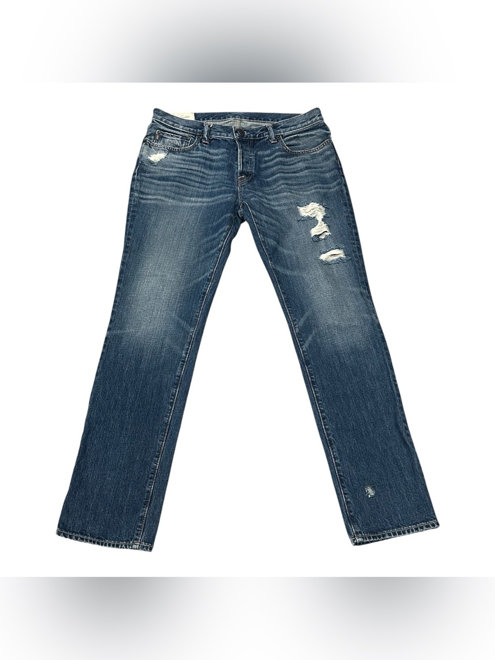 Abercrombie & Fitch Skinny Jeans Distressed 100% Cotton 34x32 Festival Y2K